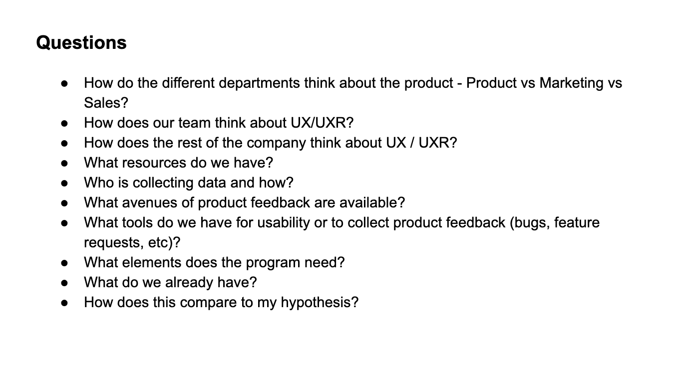 UXR Program Questions